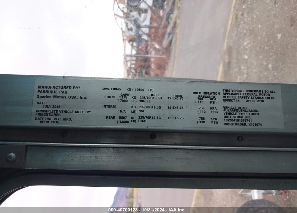 2017 FREIGHTLINER MT45 VIN: 4UZAAPDU6HCJA6056