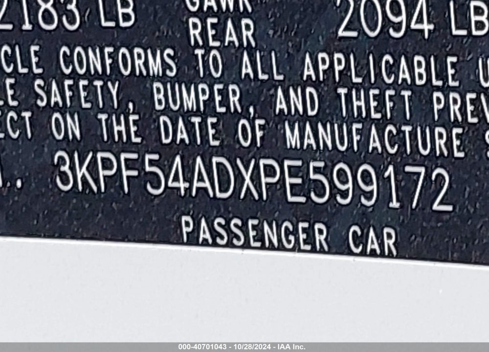 2023 KIA FORTE GT LINE VIN: 3KPF54ADXPE599172
