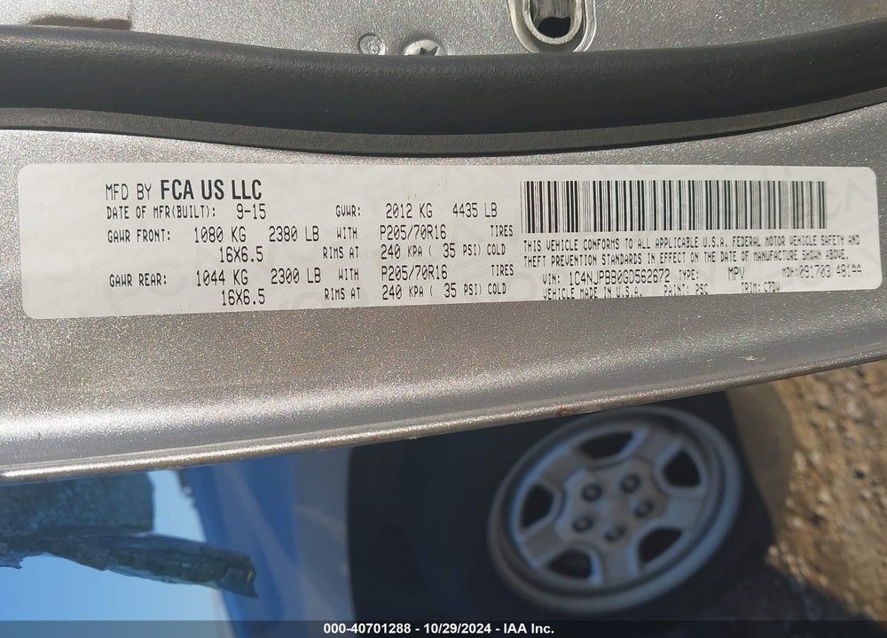 2016 JEEP PATRIOT SPORT VIN: 1C4NJPBB0GD562672