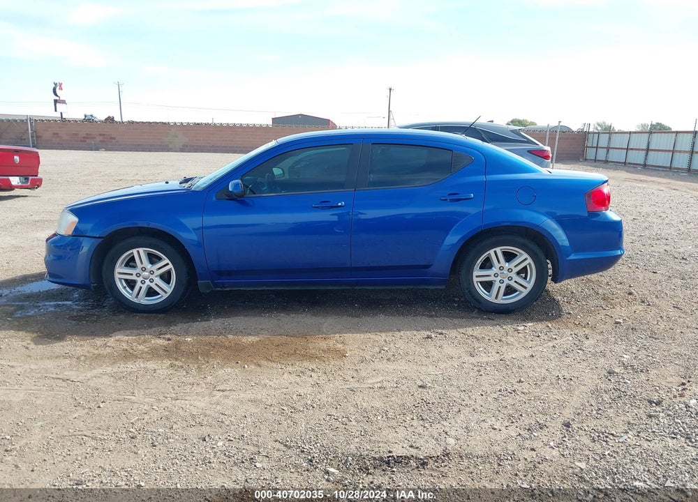 2013 DODGE AVENGER SXT VIN: 1C3CDZCBXDN746567