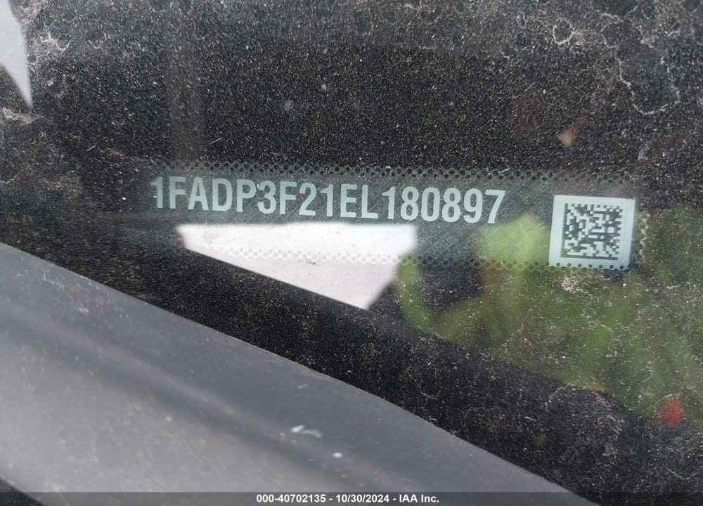 2014 FORD FOCUS SE VIN: 1FADP3F21EL180897