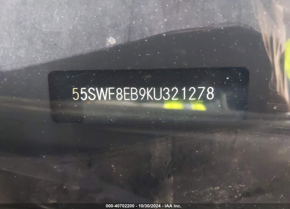 2019 MERCEDES-BENZ C 300 4MATIC VIN: 55SWF8EB9KU321278