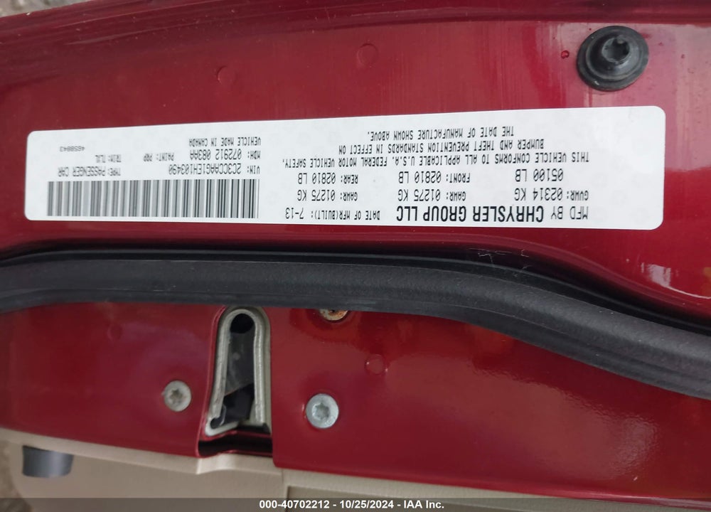 2014 CHRYSLER 300 VIN: 2C3CCAAG1EH103490
