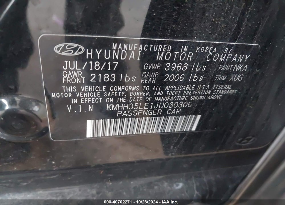 2018 HYUNDAI ELANTRA GT VIN: KMHH35LE1JU030306