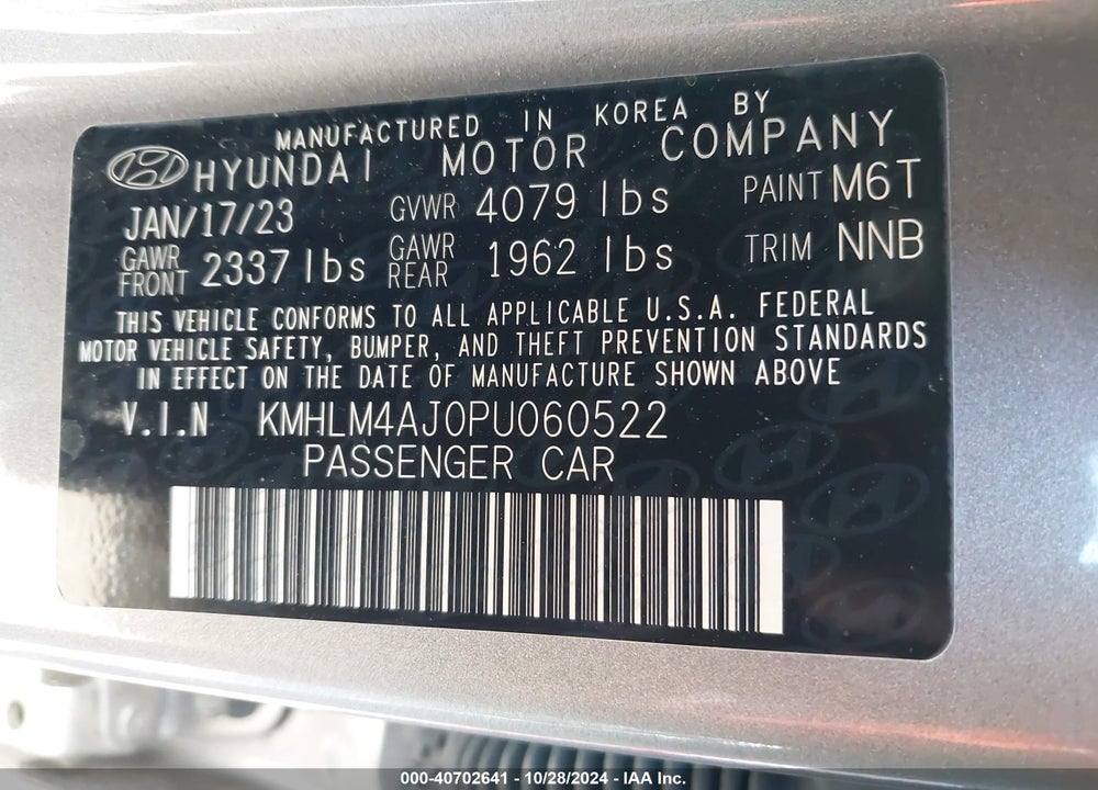 2023 HYUNDAI ELANTRA HYBRID BLUE VIN: KMHLM4AJ0PU060522