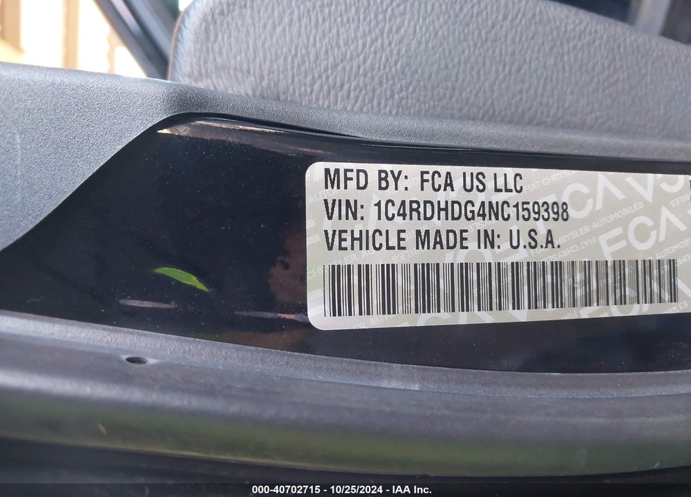 2022 DODGE DURANGO GT PLUS RWD VIN: 1C4RDHDG4NC159398