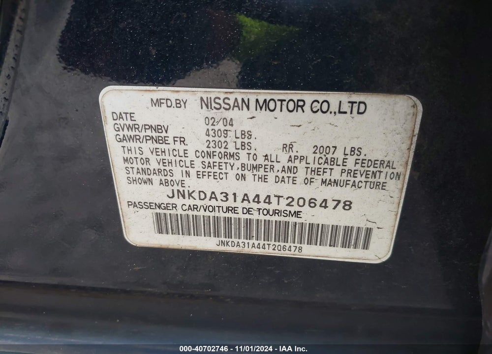 2004 INFINITI I35 LUXURY VIN: JNKDA31A44T206478