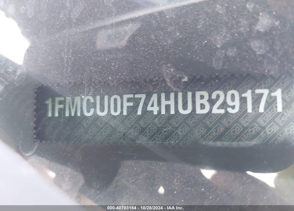 2017 FORD ESCAPE S VIN: 1FMCU0F74HUB29171