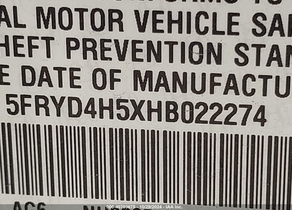 2017 ACURA MDX TECHNOLOGY VIN: 5FRYD4H5XHB022274