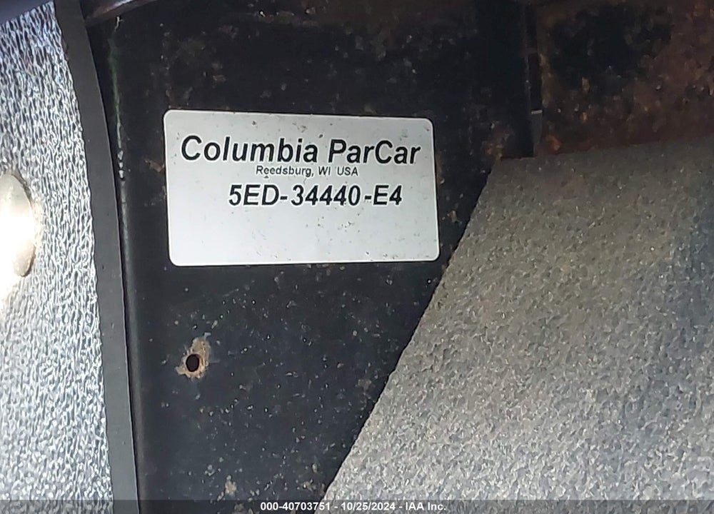 2010 GOLF CART --- VIN: 5ED34440E4