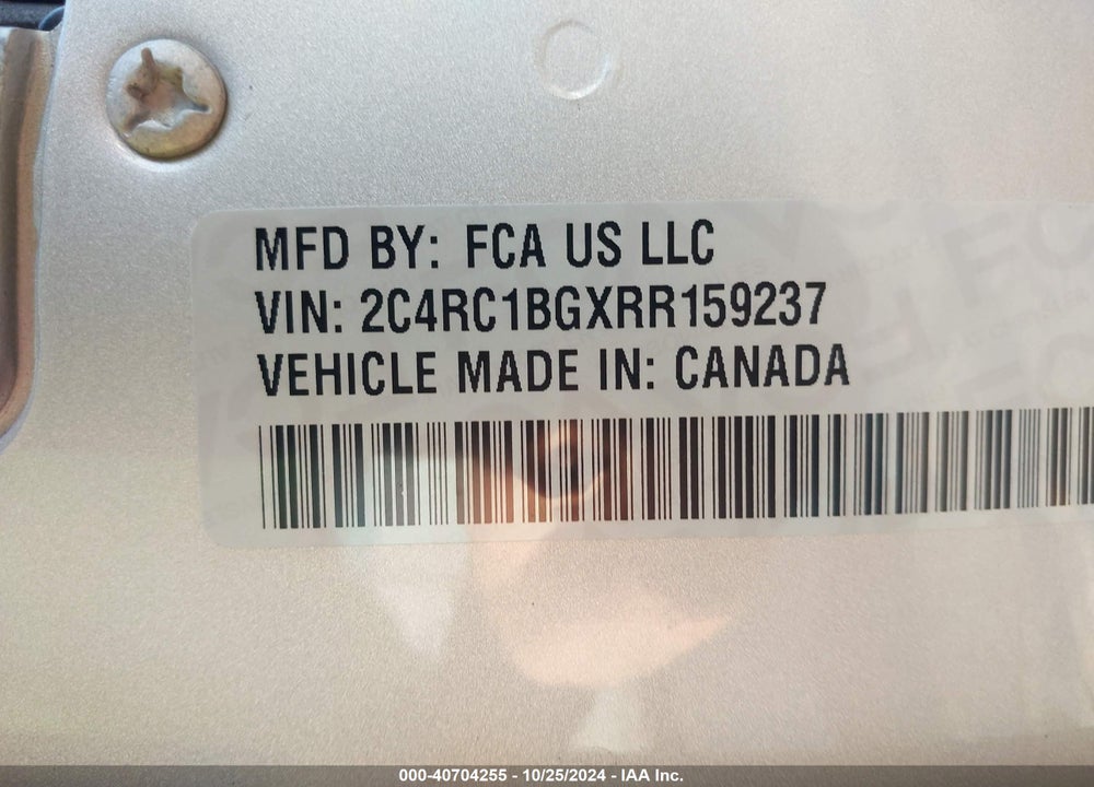 2024 CHRYSLER PACIFICA TOURING L VIN: 2C4RC1BGXRR159237