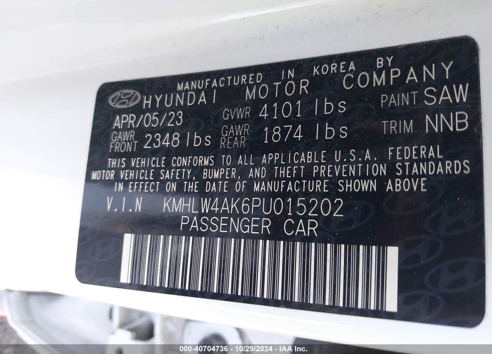 2023 HYUNDAI ELANTRA N VIN: KMHLW4AK6PU015202