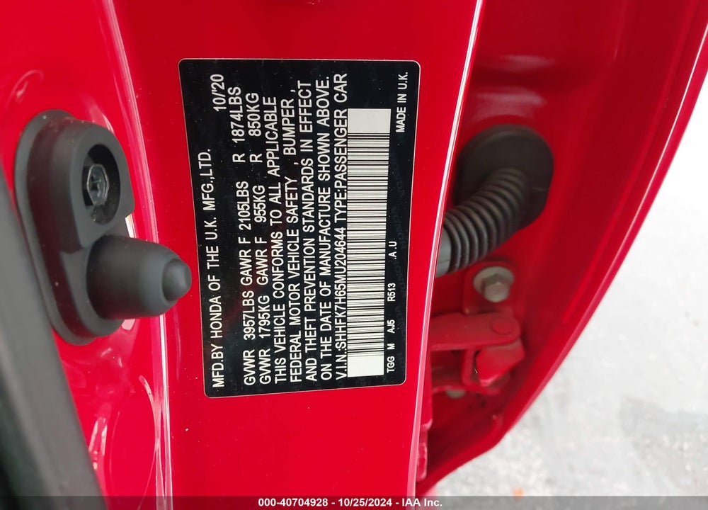 2021 HONDA CIVIC EX VIN: SHHFK7H65MU204644