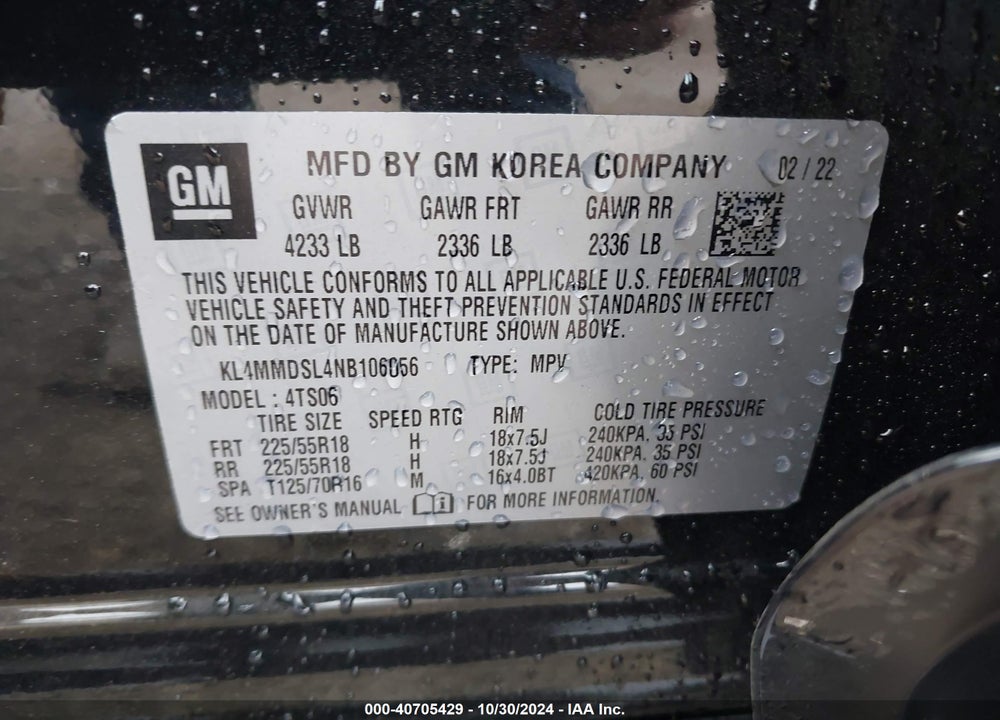 2022 BUICK ENCORE GX FWD SELECT VIN: KL4MMDSL4NB106056