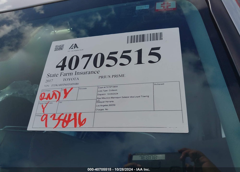 2017 TOYOTA PRIUS PRIME PREMIUM VIN: JTDKARFP6H3009486