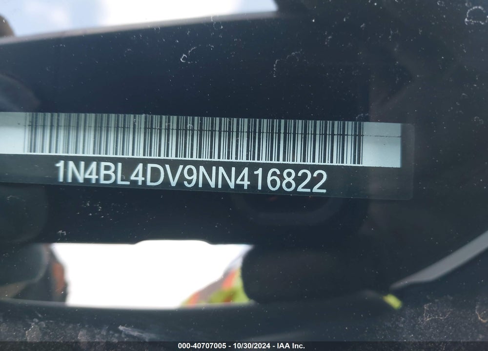 2022 NISSAN ALTIMA VIN: 1N4BL4DV9NN416822