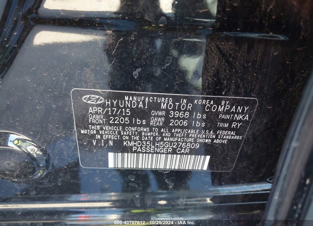2016 HYUNDAI ELANTRA GT VIN: KMHD35LH5GU276809