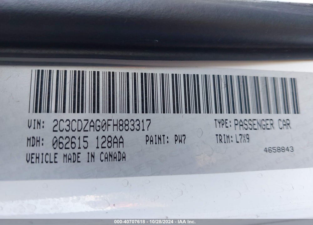 2015 DODGE CHALLENGER SXT VIN: 2C3CDZAG0FH883317