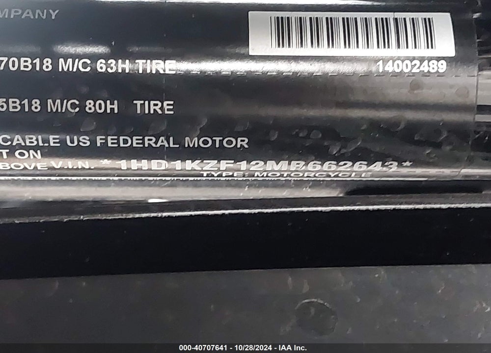 2021 HARLEY-DAVIDSON FLTRK VIN: 1HD1KZF12MB662643
