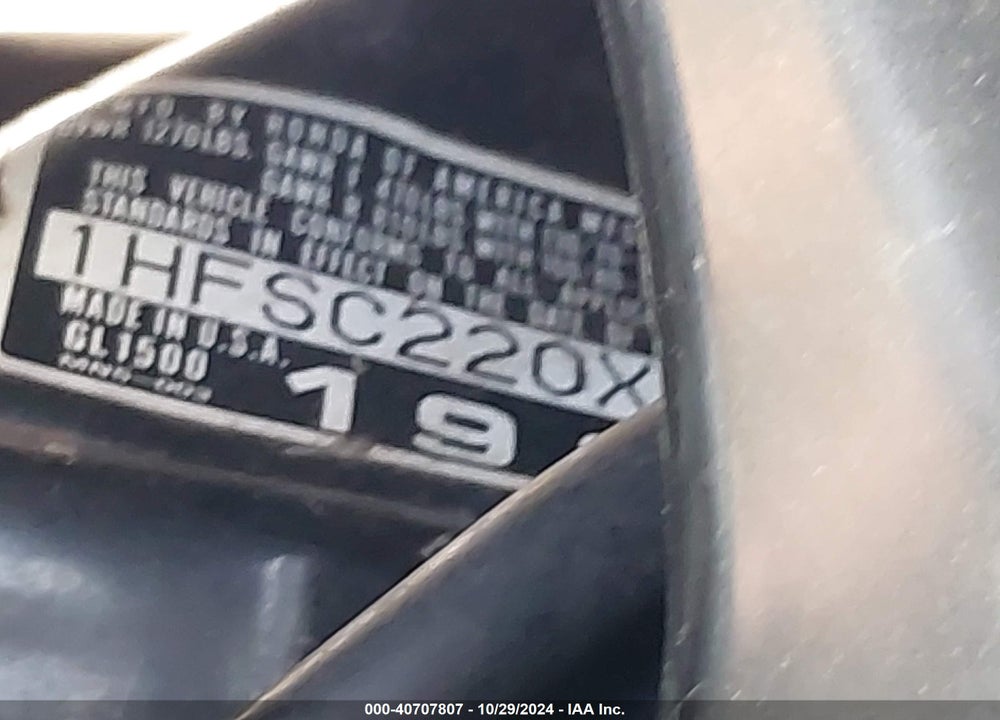 1988 HONDA GL1500 VIN: 1HFSC220XJA009539