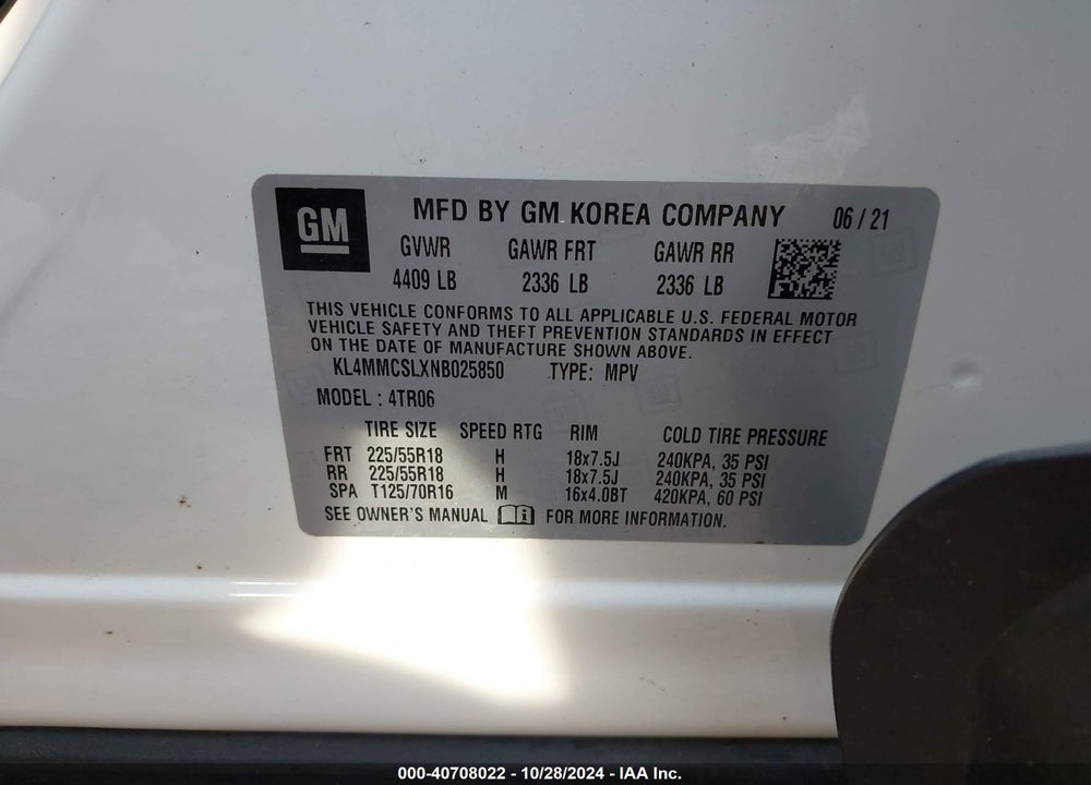 2022 BUICK ENCORE GX AWD PREFERRED VIN: KL4MMCSLXNB025850