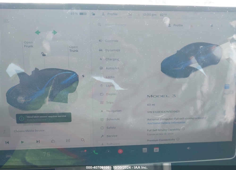 2024 TESLA MODEL 3 REAR-WHEEL DRIVE VIN: 5YJ3E1EA7RF870431