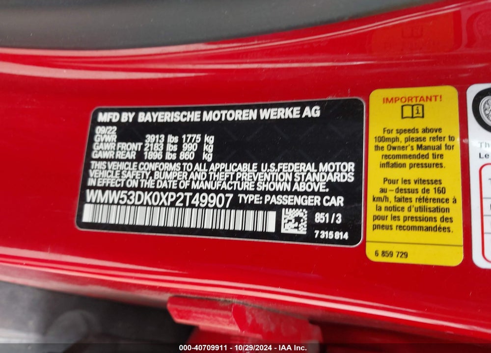 2023 MINI HARDTOP COOPER S VIN: WMW53DK0XP2T49907