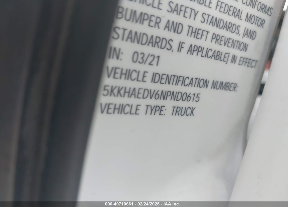 2022 WESTERN STAR 4900 EX VIN: 5KKHAEDV6NPND0615