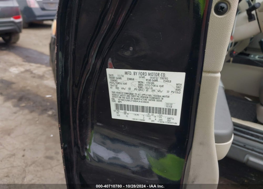 2011 FORD ESCAPE XLS VIN: 1FMCU9C73BKA93808