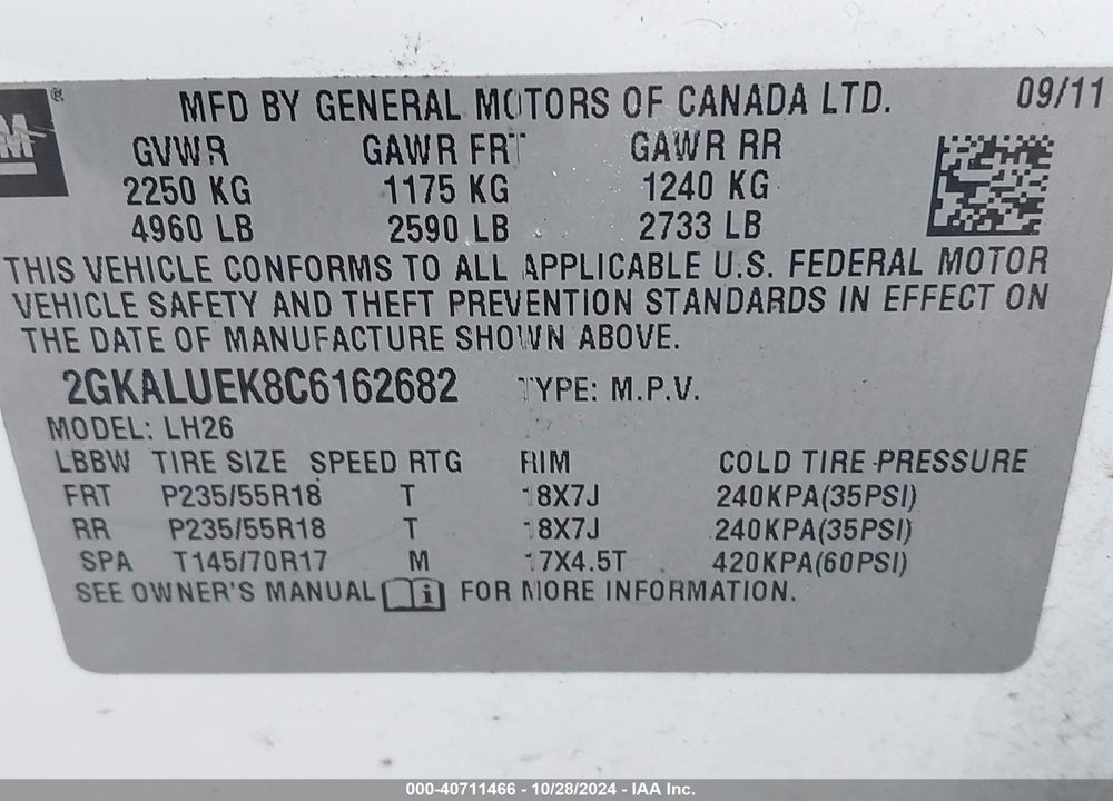 2012 GMC TERRAIN SLT-1 VIN: 2GKALUEK8C6162682