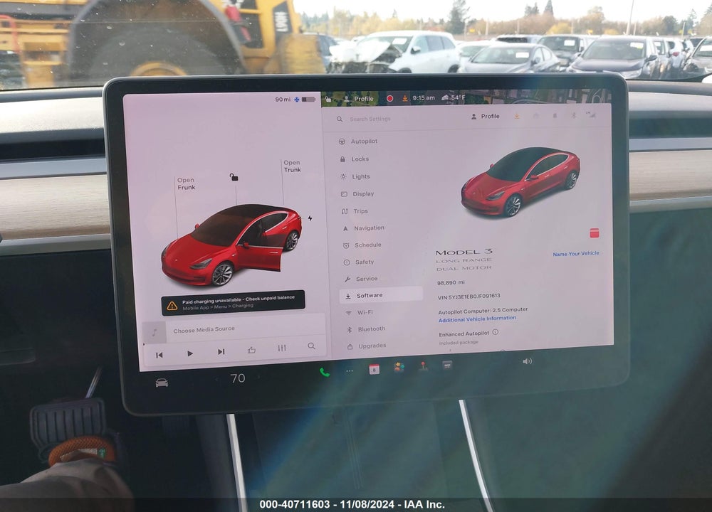 2018 TESLA MODEL 3 LONG RANGE/PERFORMANCE VIN: 5YJ3E1EB0JF091613