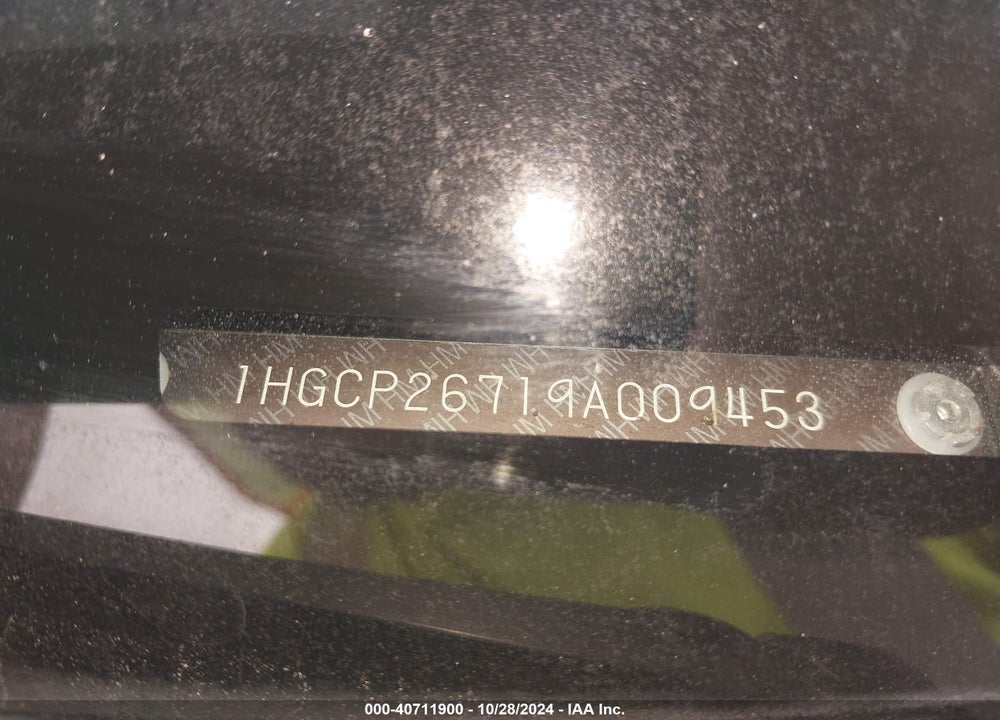 2009 HONDA ACCORD 2.4 EX VIN: 1HGCP26719A009453