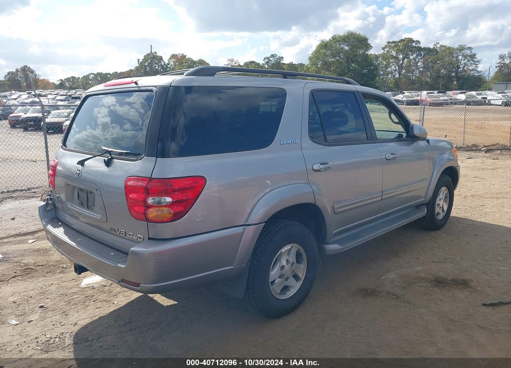 2002 TOYOTA SEQUOIA LIMITED V8 VIN: 5TDBT48A32S084674