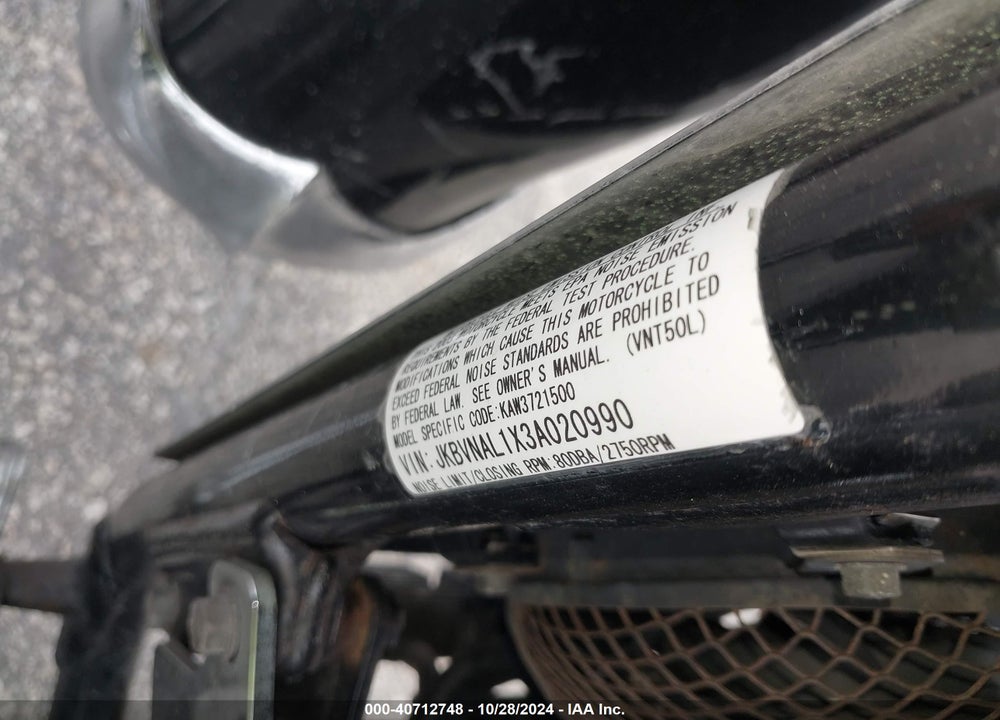 2003 KAWASAKI VN1500 L VIN: JKBVNAL1X3A020990