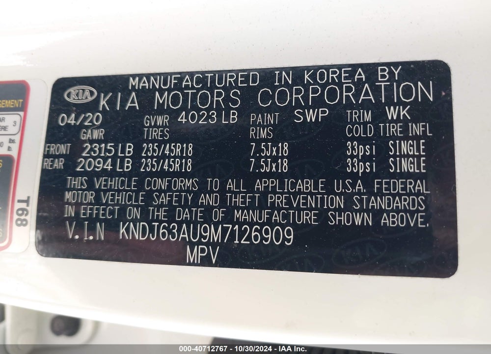 2021 KIA SOUL GT LINE VIN: KNDJ63AU9M7126909