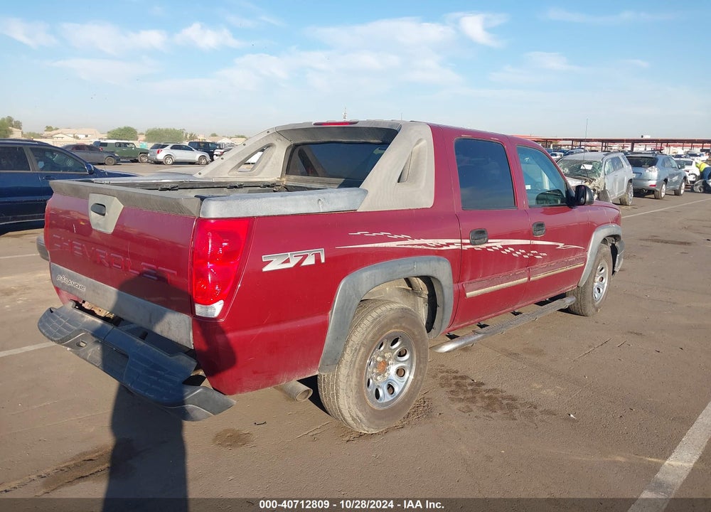 2004 CHEVROLET AVALANCHE 1500 VIN: 3GNEK12T54G172160