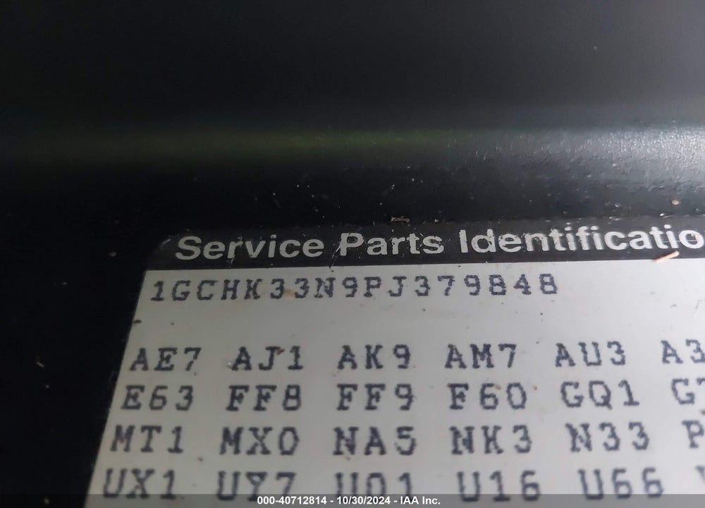 1993 CHEVROLET GMT-400 K3500 VIN: 1GCHK33N9PJ379848