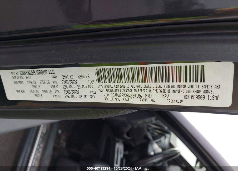 2011 DODGE NITRO SHOCK VIN: 1D4PU7GX3BW584184