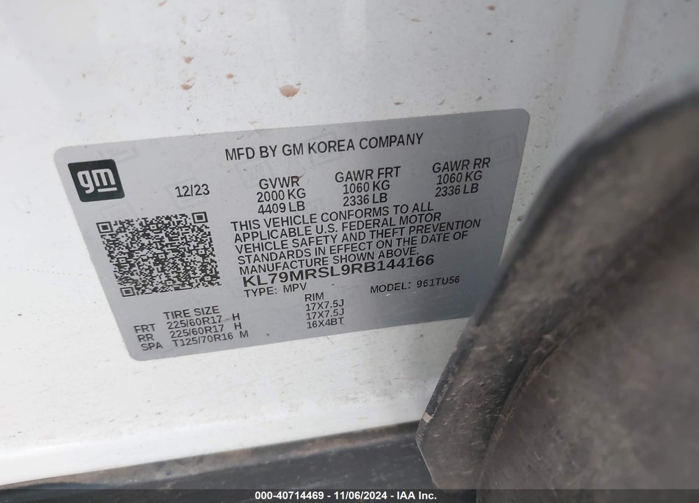2024 CHEVROLET TRAILBLAZER AWD LT VIN: KL79MRSL9RB144166