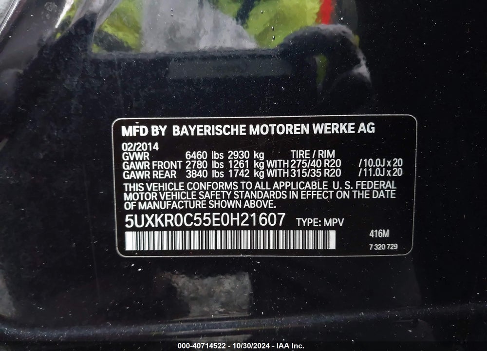 2014 BMW X5 XDRIVE35I VIN: 5UXKR0C55E0H21607
