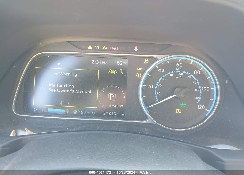 2022 NISSAN LEAF SL PLUS 62 KWH VIN: 1N4BZ1DV8NC557809