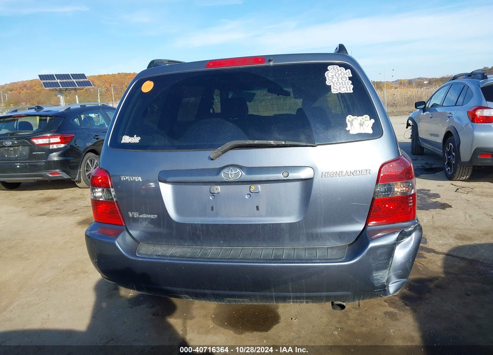 2006 TOYOTA HIGHLANDER V6 VIN: JTEEP21A860136739
