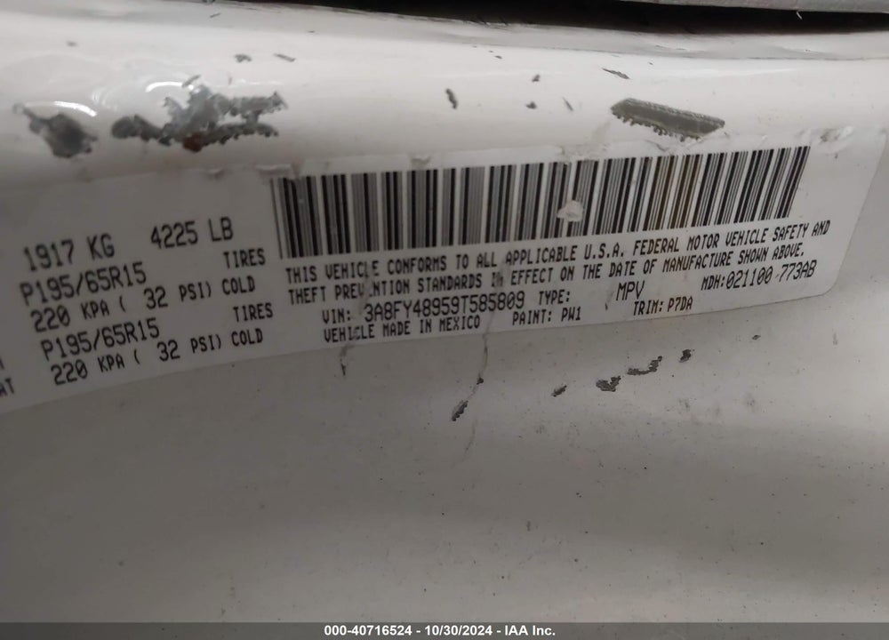 2009 CHRYSLER PT CRUISER LX VIN: 3A8FY48959T585809