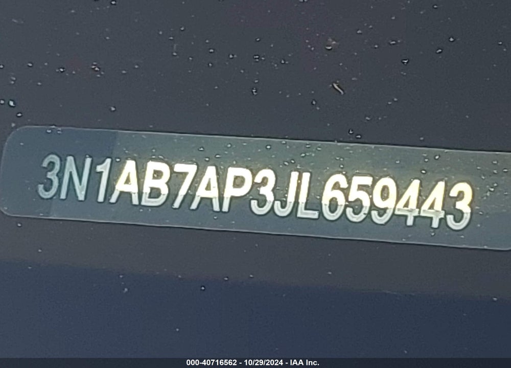 2018 NISSAN SENTRA SV VIN: 3N1AB7AP3JL659443