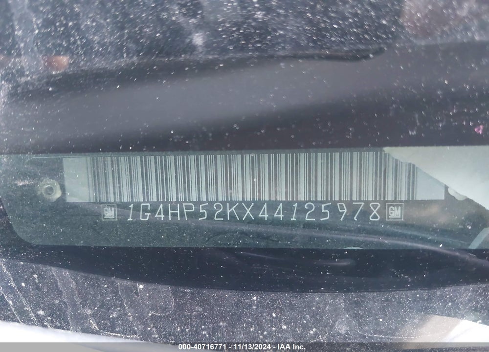 2004 BUICK LESABRE CUSTOM VIN: 1G4HP52KX44125978