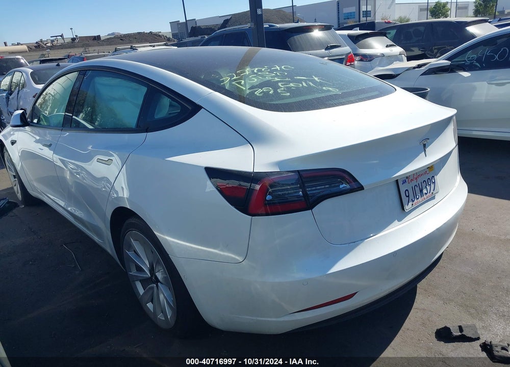 2022 TESLA MODEL 3 REAR-WHEEL DRIVE VIN: 5YJ3E1EA1NF144123