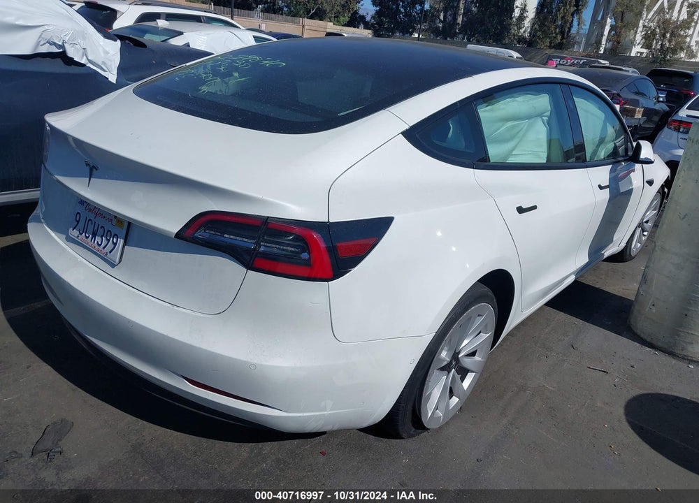 2022 TESLA MODEL 3 REAR-WHEEL DRIVE VIN: 5YJ3E1EA1NF144123