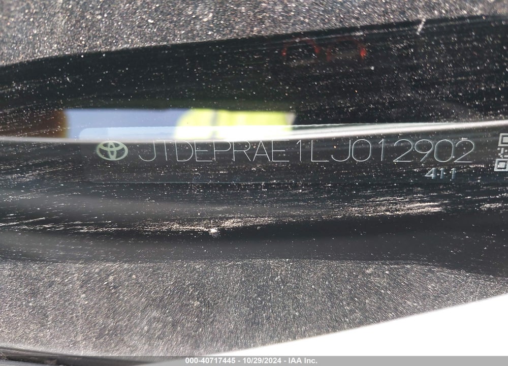 2020 TOYOTA COROLLA VIN: JTDEPRAE1LJ012902