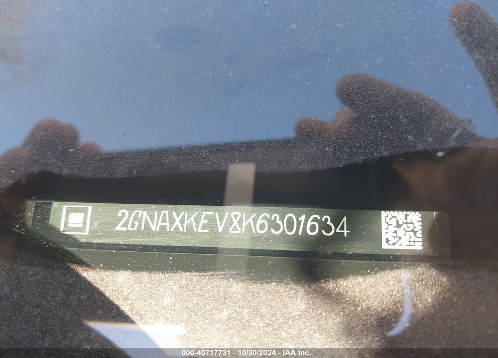 2019 CHEVROLET EQUINOX VIN: 2GNAXKEV8K6301634
