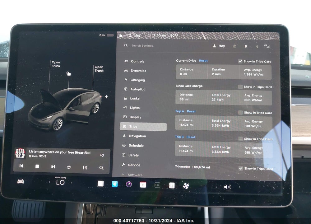 2019 TESLA MODEL 3 LONG RANGE/PERFORMANCE VIN: 5YJ3E1EB0KF434180